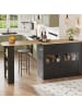 ABRIHOME Ausziehbarer Sideboard in Schwarz 138-204x39x104 cm drehbar