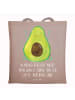 Mr. & Mrs. Panda Stoffbeutel Avocado Glücklich mit Spruch in Braun Pastell