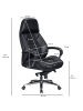 KADIMA DESIGN Chefsessel Leder | Multiblockwippmechanik, Ergonomisch, bis 120kg in Schwarz