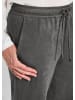 GOLDNER Kurzgröße:  Joggpants Freizeithose SARA, Veloursleder-Optik in grau