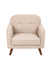 Beliani Sessel ETTRUM in Beige/Braun - (W) 87 x (H) 87 x (L) 84 cm