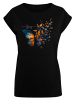 F4NT4STIC Extended Shoulder T-Shirt Schmetterling Frühling in schwarz