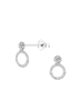 Alexander York Ohrstecker ZIRKONIA auf CIRCLE rhodiniert in 925 Sterling Silber, 2-tlg. in silver