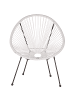 Beliani Cocktailsessel ACAPULCO II in Weiß/Schwarz - (W) 76 x (H) 85 x (L) 76 cm