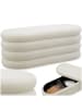 tectake Gepolsterte Sitztruhe mit Bouclé, 110 x 45 x 42 cm, mit Stauraum
