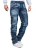 KOSMO LUPO Herren Regular Fit Jeans Stonewashed in Blue