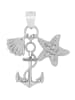 Adeliás Damen Anhänger Anker aus 925 Silber mit Zirkonia in silber
