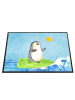 Mr. & Mrs. Panda Schreibtischunterlage Pinguin Surfer ohne Spruch in Eisblau