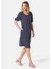 GOLDNER Kurzgröße:  Kleid in weich fallender Qualität in marine / weiß / gestreift