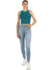 Janice 2 x Damen crop Top hochgeschlossen Niah in Petrol