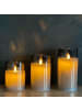 Intirilife 3x Kerzen flammenlose LED Kerzen in Grau