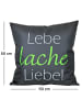 JACK 1x Outdoor Kissenhülle Motiv 50x50cm Lebe lache liebe in Hellgrün