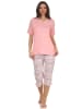 NORMANN Capri Pyjama kurzarm Ethnolook - 53578 in rosa