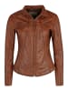 7eleven Bikerjacke Lederjacke "RENATE" in cognac