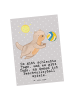 Mr. & Mrs. Panda Postkarte Otter Beachvolleyball mit Spruch in Grau Pastell