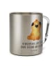Mr. & Mrs. Panda Karabiner Becher Mops Krone mit Spruch in Silber