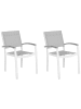 Beliani 2er-Set Esszimmerstuhl PERETA in Grau/Weiß