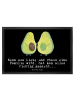 Mr. & Mrs. Panda Schmutzmatte Avocado Pärchen mit Spruch in Schwarz