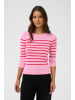 Kaffe Strickpullover KAlizza Tight fit in Pink Frosting/Red Stripes