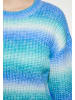 myMo Damen Strick Pullover in Blau Mehrfarbig