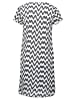 Betty Barclay Sommerkleid mit V-Ausschnitt in Dunkelblau/Weiß