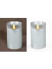 JACK LED Echtwachskerze 12,5cm mit Timer in Silber