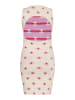 Swirly Damen Kleid in CREME LILA ROT