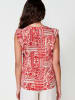 KOROSHI Bluse mit rÃ¼schenÃ¤rmeln und gemusterten prints in rot