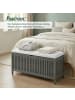relaxdays Wäschekorb in Grau/ Weiß - (B)100 x (H)50 x (T)38 cm