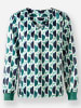 Heine Druckbluse in grün-marine-bedruckt