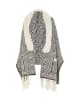 CHANI Damen Poncho in Wollweiss Schwarz