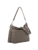 BACCINI Leder-Schultertasche echt Leder Hobo Beutel Schultertasche groß taupe in grau