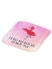 Mr. & Mrs. Panda Topflappen Flamingo Yoga mit Spruch in Aquarell Pink