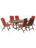 Beliani 7-tlg Gartentisch Set AMANTEA PREMIUM in Braun/Rot