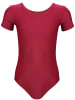 Aquarti Mädchen Gymnastikanzug Kurzarm in dunkelrot