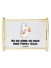 Mr. & Mrs. Panda Sofa Tablett Pinguin Pommes mit Spruch in Grau Pastell