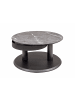 58 aufm Kessel COUCHTISCH mit drehbarer Tischplatte Codie 75x43x75 HPL Schwarz/Grau