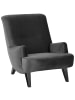 58 aufm Kessel Sessel Kajsa 71x80x101 Bezug Samtvelours Buche schwarz/anthrazit