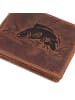 Greenburry Vintage Geldbörse mit Fisch-Prägung Leder 12 cm in karpfen
