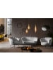 SalesFever Muschelsofa 2-Sitzer elegant Beine Chrom goldfarben und Samtbezug in Hellgrau