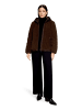 Betty Barclay Plüschjacke mit Kapuze in Dunkelbraun