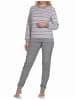 NORMANN Frottee Schlafanzug langarm Pyjama Bündchen - 77695 in grau