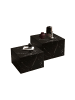 SalesFever Couchtisch 2er-Set quadratisch aus MDF mit Marmoroptik in Schwarz