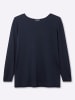 sheego Rundhalspullover in tiefblau