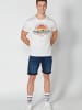 KOROSHI Kurzarm T-Shirt in weiß