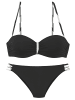 French Connection Bügel-Bandeau-Bikini in schwarz