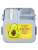 Mr. & Mrs. Panda Bento Box Avocado Kern Design mit Spruch in Blau Pastell