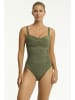 Sea Level Essentials Twist Front Multifit One Piece in KHAKI