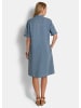 GOLDNER Kurzgröße:  Baumwollkleid mit heller Waschung in blau