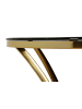 Mauro Ferretti Bartisch aus gold-schwarzem Metall und Glas (Ø 60x108 cm)